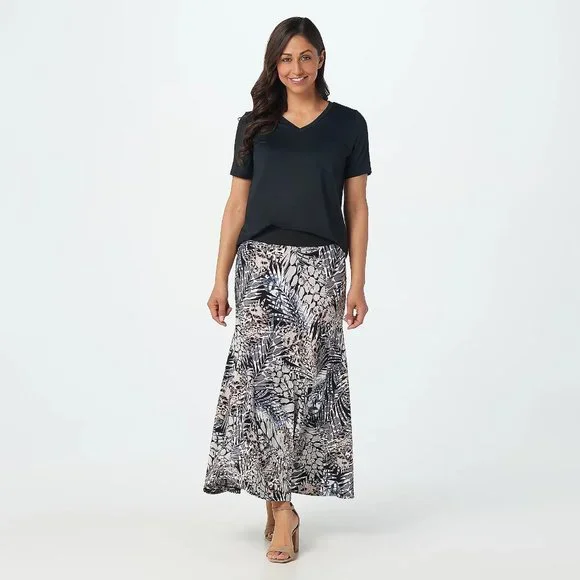 Black maxi skirt tummy control cheap
